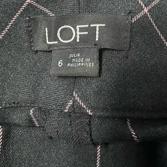 LOFT Julie Fit Black Windowpane Check Trousers | Slim Ankle | Size 6 - Picture 4 of 5